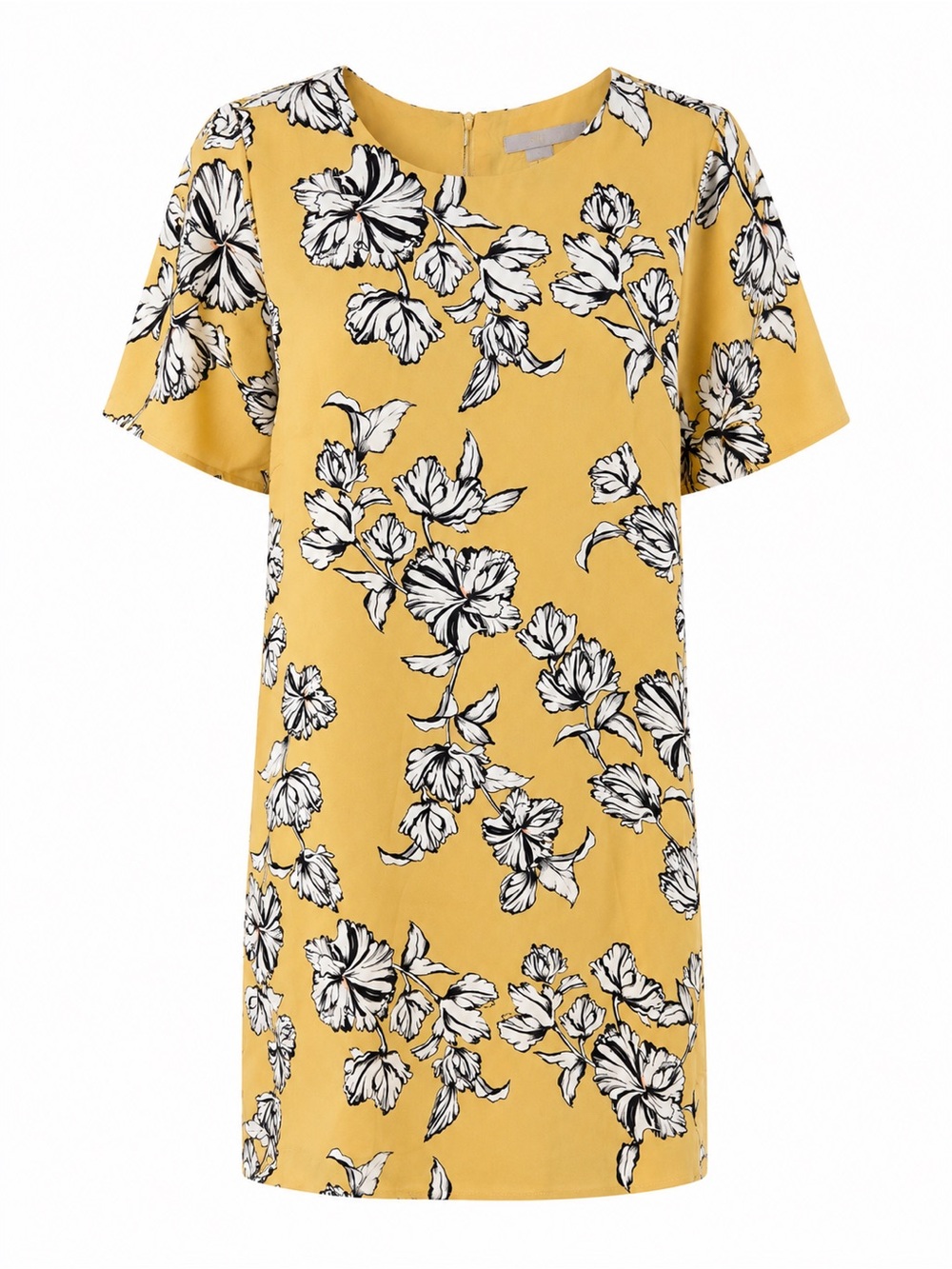 318. H&M Yellow Floral Shift Dress